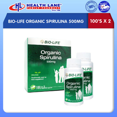 BIO-LIFE ORGANIC SPIRULINA 500MG (100'SX2)